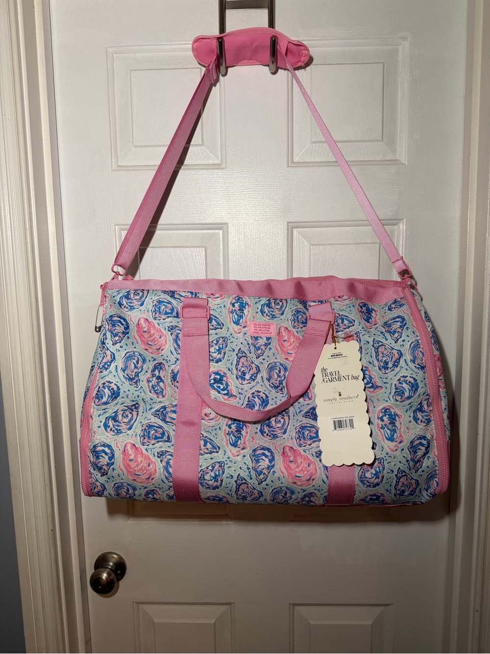 Simply Southern 2-in-1 Travel Garment Duffel Bag Oyster Print NWT